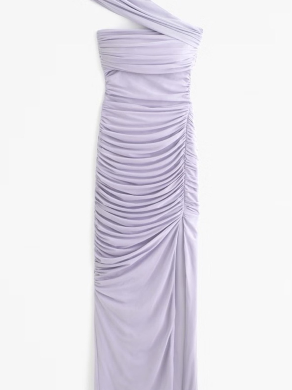 Abercrombie One-Shoulder Ruched Lavender Gown